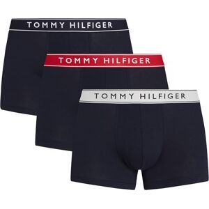 Tommy Hilfiger Men’s 3 Pack Trunks with Logo Waistband, Multicolor (Th Wht/Med Red/Dsrt Sky), S Tommy Hilfiger Men’s 3 Pack Trunks with Logo Waistband, Multicolor (Th Wht/Med Red/Dsrt Sky), S