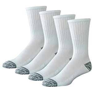 Amazon Essentials Men's Cotton Breathable Cushioned Performance Work Crew Sock, 4 Pairs, White, 12-14 Amazon Essentials Men's Cotton Breathable Cushioned Performance Work Crew Sock, 4 Pairs, White, 12-14