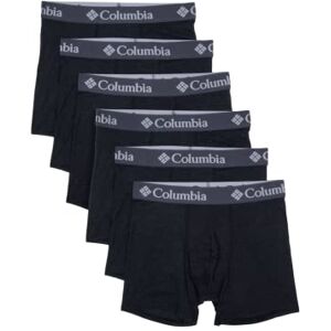 Columbia Mens Polyester Spandex Boxer Brief 6 Pack, Black, S Columbia Mens Polyester Spandex Boxer Brief 6 Pack, Black, S