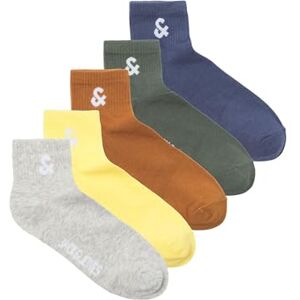 JACK & JONES Men's Jacmilo Short Tennis Socks Pack of 5, Vintage Indigo/Pack:Pineapple Slice-Meerkat-Laurel Wreath-LGM, One Size JACK & JONES Men's Jacmilo Short Tennis Socks Pack of 5, Vintage Indigo/Pack:Pineapple Slice-Meerkat-Laurel Wreath-LGM, One Size