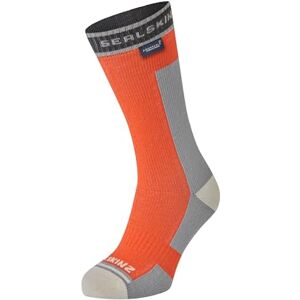 SEALSKINZ Holverstone Waterproof Mid Length Lightweight Running Sock, Orange, L SEALSKINZ Holverstone Waterproof Mid Length Lightweight Running Sock, Orange, L