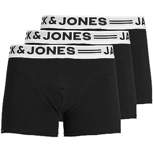JACK & JONES Men's Sense Trunks 3-pack Boxer shorts, Black, XXL UK JACK & JONES Men's Sense Trunks 3-pack Boxer shorts, Black, XXL UK