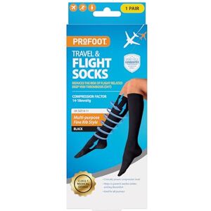 Profoot Flight Compression RIbbed Socks Unisex 1 Pair, Knee-High Travel & Flight Socks Black Ribbed Socks UK Size 8-11 Profoot Flight Compression RIbbed Socks Unisex 1 Pair, Knee-High Travel & Flight Socks Black Ribbed Socks UK Size 8-11