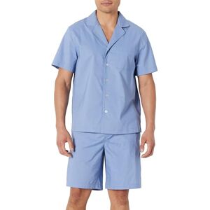 Amazon Essentials Men's Short-Sleeve Button Front Notch Collar Shirt and Shorts Pyjama Set, Cornflower Blue, L Amazon Essentials Men's Short-Sleeve Button Front Notch Collar Shirt and Shorts Pyjama Set, Cornflower Blue, L
