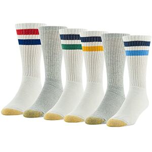 Gold Toe Men's 656s Cotton Crew Athletic Socks, Multipairs, Stripe White/Light Blue Assorted (6-Pairs), Large (Pack of 6) Gold Toe Men's 656s Cotton Crew Athletic Socks, Multipairs, Stripe White/Light Blue Assorted (6-Pairs), Large (Pack of 6)