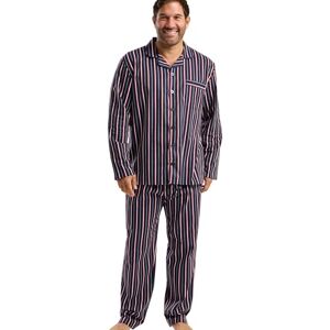 West Ridge Men's Hebden Classic Brushed Cotton Piped Pyjama Set – Soft & Cosy Button down Top & PJ Pants with Fly, Striped, Navy, 3XL West Ridge Men's Hebden Classic Brushed Cotton Piped Pyjama Set – Soft & Cosy Button down Top & PJ Pants with Fly, Striped, Navy, 3XL