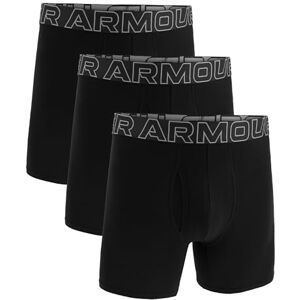 Under Armour Men's 3-Pack Performance Cotton Boxer Brief, 6" Inseam – Breathable, Moisture Wicking, Soft Touch, All-Day Comfort White Trim Under Armour Men's 3-Pack Performance Cotton Boxer Brief, 6" Inseam – Breathable, Moisture Wicking, Soft Touch, All-Day Comfort White Trim