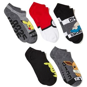 Pokémon Pokemon Men's 5 Pack No Show Socks, Grey Dark Assorted, 9-13 UK Pokémon Pokemon Men's 5 Pack No Show Socks, Grey Dark Assorted, 9-13 UK