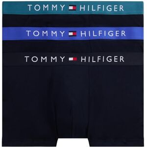 Tommy Hilfiger Men’s 3 Pack Trunks with Logo Waistband, Multicolor (D Sky/Fmy Ocn/Nob Blu), S Tommy Hilfiger Men’s 3 Pack Trunks with Logo Waistband, Multicolor (D Sky/Fmy Ocn/Nob Blu), S