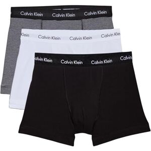 Calvin Klein Men’s 3 Pack Trunks Underwear, Multicolor (White/B&W Stripe/Black), XL Calvin Klein Men’s 3 Pack Trunks Underwear, Multicolor (White/B&W Stripe/Black), XL