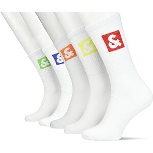 JACK & JONES Men's Jacdan Logo Tennis Socks Pack of 5, Exuberance/Pack: Bittersweet-Jasmine Green-Nautical Blue-Love Bird, One Size JACK & JONES Men's Jacdan Logo Tennis Socks Pack of 5, Exuberance/Pack: Bittersweet-Jasmine Green-Nautical Blue-Love Bird, One Size