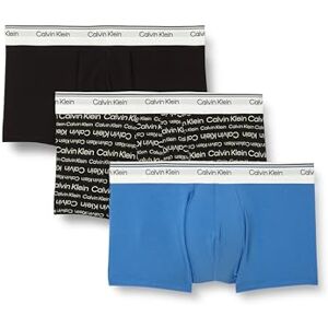 Calvin Klein Men’s 3 Pack Balance Low Rise Trunks, Multicolor (Black/Wrapped Logo_Black/Regatta), M Calvin Klein Men’s 3 Pack Balance Low Rise Trunks, Multicolor (Black/Wrapped Logo_Black/Regatta), M