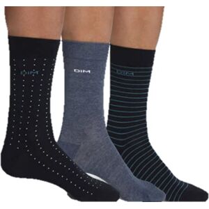DIM Men Cotton Stripes & Dots Style Socks x3 Breathable Comfort Natural Softness Modern Look Navy/Jean Chiné 39-42 DIM Men Cotton Stripes & Dots Style Socks x3 Breathable Comfort Natural Softness Modern Look Navy/Jean Chiné 39-42