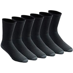 Dickies Men's Big & Tall All-Purpose Work Stain Resister Crew Socks, Black (6 Pair), Shoe Size: 12-15 Dickies Men's Big & Tall All-Purpose Work Stain Resister Crew Socks, Black (6 Pair), Shoe Size: 12-15