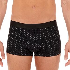 HOM Men's MAX Boxer Briefs Underwear, Micro Motif Blanc Imprimé Sur Fond Noir, L HOM Men's MAX Boxer Briefs Underwear, Micro Motif Blanc Imprimé Sur Fond Noir, L
