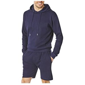 RIPT Essentials Navy Waffle Texture Hooded Top & Shorts Set RIPT Essentials Navy Waffle Texture Hooded Top & Shorts Set