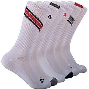 FILA Men's Striped Half Cushion Crew Socks, White Chevron (6 Pack), One Size (Pack of 6) FILA Men's Striped Half Cushion Crew Socks, White Chevron (6 Pack), One Size (Pack of 6)