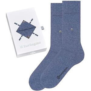 Burlington Men's Basic Uni Gift Box M So Cotton Plain 2 Pairs Socks, Blue Light 0050, 6.5-11 Burlington Men's Basic Uni Gift Box M So Cotton Plain 2 Pairs Socks, Blue Light 0050, 6.5-11