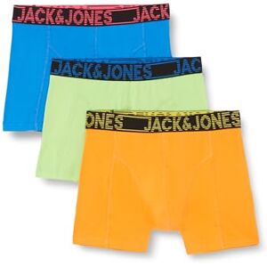 JACK & JONES Men's Jacbill Solid Trunks 3 Pack Boxer Shorts, Electric Blue Lemonade/Pack:Orange Pepper-Jasmine Green, M JACK & JONES Men's Jacbill Solid Trunks 3 Pack Boxer Shorts, Electric Blue Lemonade/Pack:Orange Pepper-Jasmine Green, M