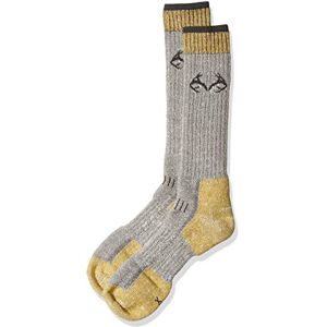 Realtree Men's Merino Uplander Boot Socks, Grey, Large Realtree Men's Merino Uplander Boot Socks, Grey, Large