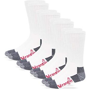 Wrangler Men's Steel Toe Boot Work Crew Cotton Cushion Socks 4 Pair Pack, White, Large (Pack of 4) Wrangler Men's Steel Toe Boot Work Crew Cotton Cushion Socks 4 Pair Pack, White, Large (Pack of 4)