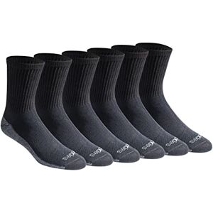 Dickies Men's Dri-tech Moisture Control Crew Socks, Comfort Length Black (6 Pairs), X-Large Dickies Men's Dri-tech Moisture Control Crew Socks, Comfort Length Black (6 Pairs), X-Large