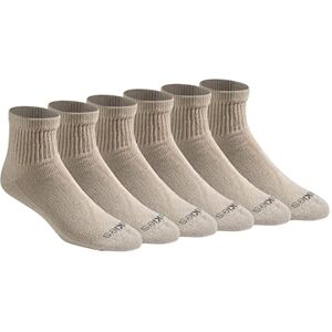 Dickies Men's Dri-tech Moisture Control Quarter Socks Multipack, Essential Worker Khaki (6 Pairs), Shoe Size: 6-12 Dickies Men's Dri-tech Moisture Control Quarter Socks Multipack, Essential Worker Khaki (6 Pairs), Shoe Size: 6-12