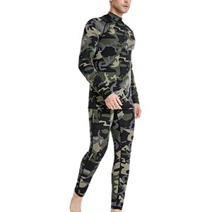 MeetHoo Men's Thermal Underwear Set, Fleece Lined High Neck Base Layer Compression Long Johns for Winter Running Skiing Camouflage MeetHoo Men's Thermal Underwear Set, Fleece Lined High Neck Base Layer Compression Long Johns for Winter Running Skiing Camouflage