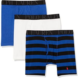 Ralph Lauren Men's Classic Fit Stretch Boxer Briefs, White/Black & Blue Stripe/Blue-3 Pack, M (Pack of 3) Ralph Lauren Men's Classic Fit Stretch Boxer Briefs, White/Black & Blue Stripe/Blue-3 Pack, M (Pack of 3)