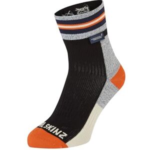 SEALSKINZ Surlingham Waterproof All Weather Ankle Length Striped Cuff Sock, Black, XL SEALSKINZ Surlingham Waterproof All Weather Ankle Length Striped Cuff Sock, Black, XL