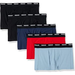 Hugo Boss Men's 5 Pack Stretch Cotton Trunk Boxer Shorts, Dark Black/Soft Blue/Red Flame/Spruce Blue/Dark Black, S Hugo Boss Men's 5 Pack Stretch Cotton Trunk Boxer Shorts, Dark Black/Soft Blue/Red Flame/Spruce Blue/Dark Black, S