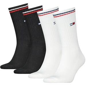 Tommy Hilfiger Crew Socks, White/Black, 35/38 (Pack of 4) Tommy Hilfiger Crew Socks, White/Black, 35/38 (Pack of 4)