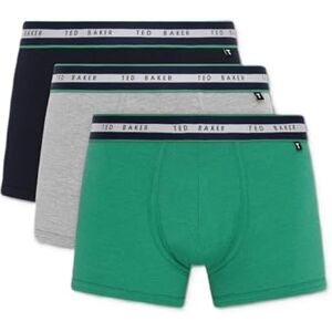Ted Baker Mens Trunks, Cotton, 3-Pack, (TBB02), Navy/White/Green, XL Ted Baker Mens Trunks, Cotton, 3-Pack, (TBB02), Navy/White/Green, XL