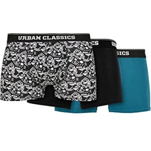 Urban Classics Men's Organic Boxer Shorts 3-Pack Underwear, Detail AOP/Black/Jasper, XXXXXL Urban Classics Men's Organic Boxer Shorts 3-Pack Underwear, Detail AOP/Black/Jasper, XXXXXL