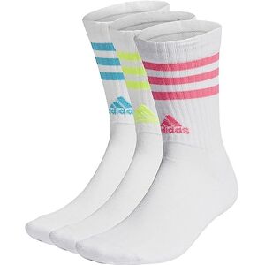 adidas Unisex 3-Stripes Cushioned Crew Socks 3 Pairs, White/Lucid Cyan/Lucid Lemon/Lucid Pink, 13-14.5 adidas Unisex 3-Stripes Cushioned Crew Socks 3 Pairs, White/Lucid Cyan/Lucid Lemon/Lucid Pink, 13-14.5