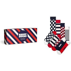 Happy Socks , 4-Pack Gift Box Crew Socks, Classic Navy Socks Gift Set for Men and Women, Size 41-46 Happy Socks , 4-Pack Gift Box Crew Socks, Classic Navy Socks Gift Set for Men and Women, Size 41-46