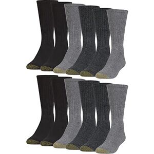 Gold Toe Men's Harrington Crew Socks, Multipairs, Charcoal/Light Grey/Black (12-Pairs), Large (Pack of 12) Gold Toe Men's Harrington Crew Socks, Multipairs, Charcoal/Light Grey/Black (12-Pairs), Large (Pack of 12)