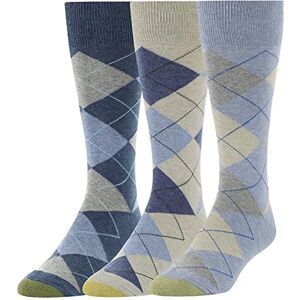 Gold Toe Men's Carlyle Argyle Crew Socks, 3-pairs Dress Socks, Chambray/Oatmeal, L UK Gold Toe Men's Carlyle Argyle Crew Socks, 3-pairs Dress Socks, Chambray/Oatmeal, L UK
