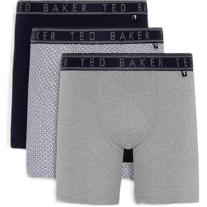 Ted Baker Men's 3-Pack Cotton Boxer Brief, Navy Palm Tree/White/Heather Grey, L Ted Baker Men's 3-Pack Cotton Boxer Brief, Navy Palm Tree/White/Heather Grey, L