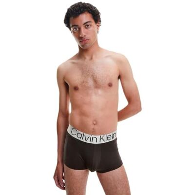 Calvin Klein Men Low-Rise Boxer Short Trunks Stretch Pack of 3, Multicolor (Blue Shadow/Grey Sky/Black), S Calvin Klein Men Low-Rise Boxer Short Trunks Stretch Pack of 3, Multicolor (Blue Shadow/Grey Sky/Black), S
