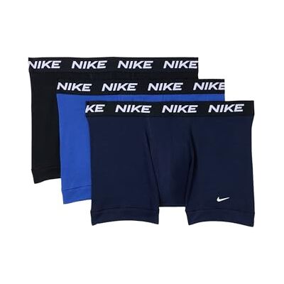 Nike Men's All Day Cotton Stretch Trunk W/Fly Underwear (3-Pack), Obsidian/Game Royal/Black, XL Nike Men's All Day Cotton Stretch Trunk W/Fly Underwear (3-Pack), Obsidian/Game Royal/Black, XL