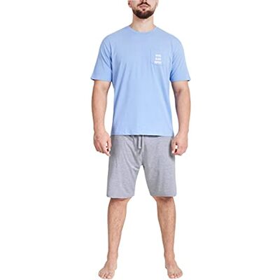 Sleepdown Mens Pyjamas Set Work Sleep Repeat Soft 2 Piece Loungewear Nightwear Sleepwear Short Sleeve Top & Bottom Shorts Pjs Pajamas (L, Blue Grey) Sleepdown Mens Pyjamas Set Work Sleep Repeat Soft 2 Piece Loungewear Nightwear Sleepwear Short Sleeve Top & Bottom Shorts Pjs Pajamas (L, Blue Grey)