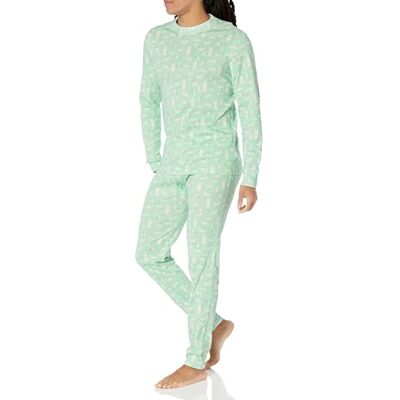 Amazon Essentials Men's Knit Pajama Set, Mint Green Forest Animals, 4X-Large Big Amazon Essentials Men's Knit Pajama Set, Mint Green Forest Animals, 4X-Large Big
