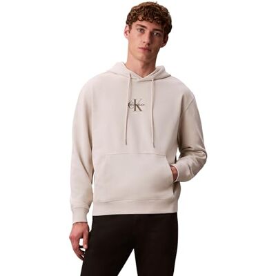 Calvin Klein Men's LS EU 350TERRY MICRO MONOLOGO HO LV04RD243G67U003 Sweatshirts, WHITE, M Calvin Klein Men's LS EU 350TERRY MICRO MONOLOGO HO LV04RD243G67U003 Sweatshirts, WHITE, M