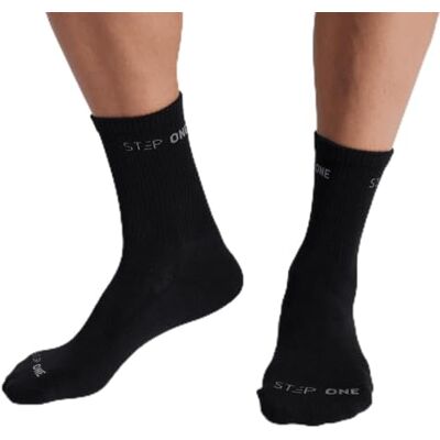 STEP ONE Bamboo Crew Socks for Men and Women, Mid Calf Athletic Socks with 360° Arch Support, Breathable Moisture Wicking Anti-Odor Work Socks, Sustainable Comfort STEP ONE Bamboo Crew Socks for Men and Women, Mid Calf Athletic Socks with 360° Arch Support, Breathable Moisture Wicking Anti-Odor Work Socks, Sustainable Comfort
