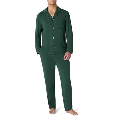 Amazon Essentials x Sofia Grainge Men's Pyjama Set, Dark Green, M Amazon Essentials x Sofia Grainge Men's Pyjama Set, Dark Green, M