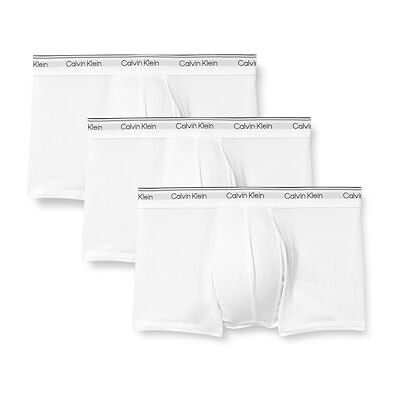 Calvin Klein Men’s 3 Pack Balance Low Rise Trunks, White (White), S Calvin Klein Men’s 3 Pack Balance Low Rise Trunks, White (White), S
