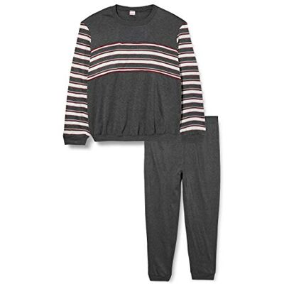 Damart Thermolactyl Fleece Pyjamas, Grey Striped, L Damart Thermolactyl Fleece Pyjamas, Grey Striped, L