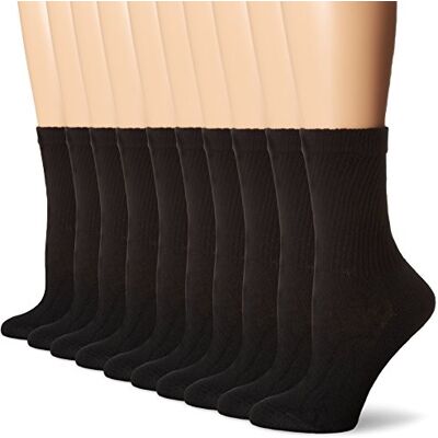 Hanes Women's Value, Crew Soft Moisture-Wicking Socks, Available in 10 and 14-Packs, Black 10 Pack, 7-11 UK Hanes Women's Value, Crew Soft Moisture-Wicking Socks, Available in 10 and 14-Packs, Black 10 Pack, 7-11 UK