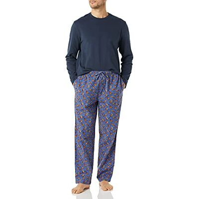 Amazon Essentials Men's Soft Flannel Pajama Sleepwear Set (Available in Big & Tall), Navy Squirrel, X-Small Amazon Essentials Men's Soft Flannel Pajama Sleepwear Set (Available in Big & Tall), Navy Squirrel, X-Small